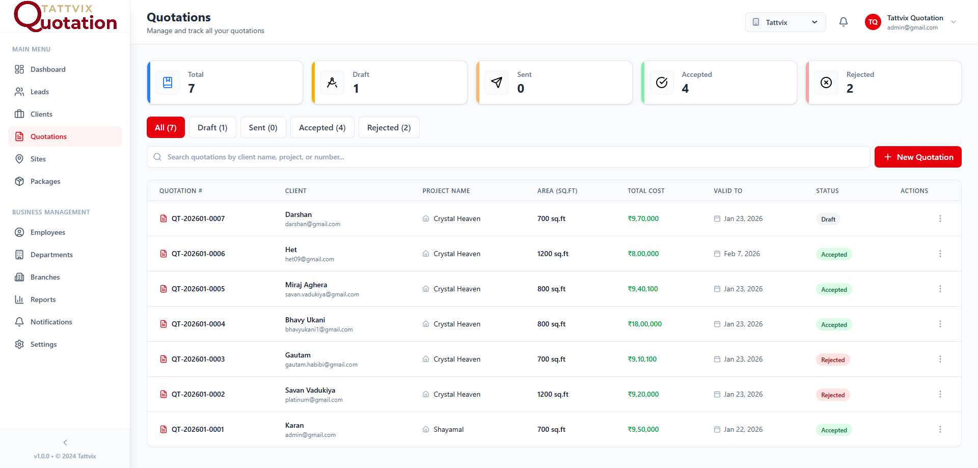 Quotations Interface